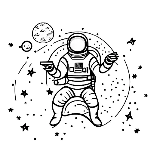 An Astronaut Sitting On The Moon And Playing Guitar