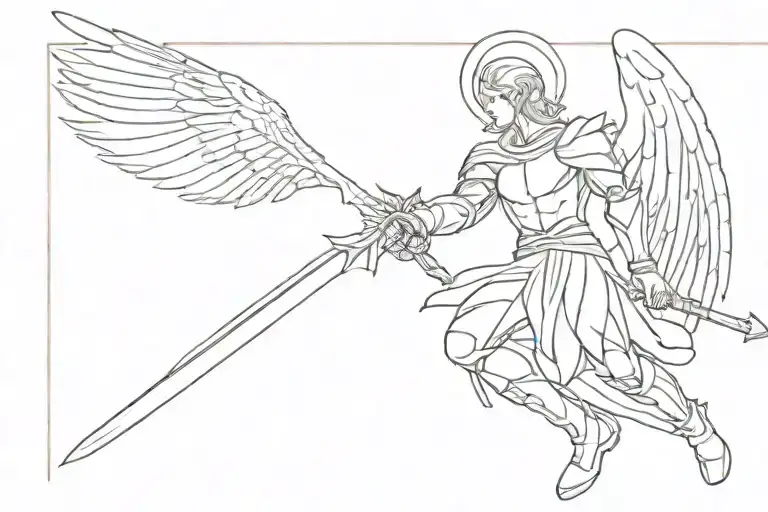 Miguel Archangel Swings And Sword