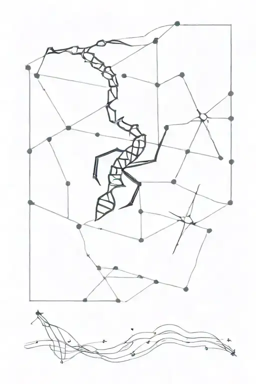 Scorpio Constellation And A Lightning Background