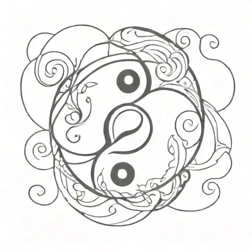 Yin And Yang And The Fibbonaci Symbol Made