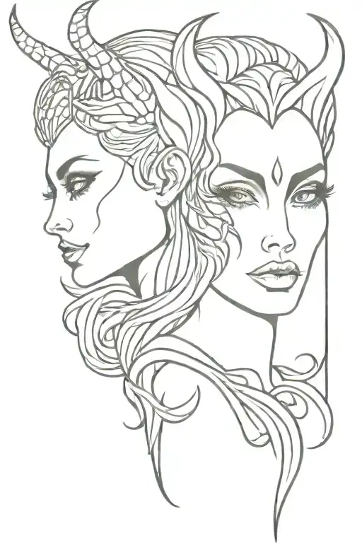 Half Maleficent And Half Medusa Head