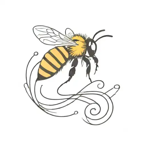 Bee With Trail That Includes A C And M