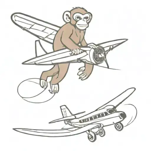 Monkey Flying A Plane