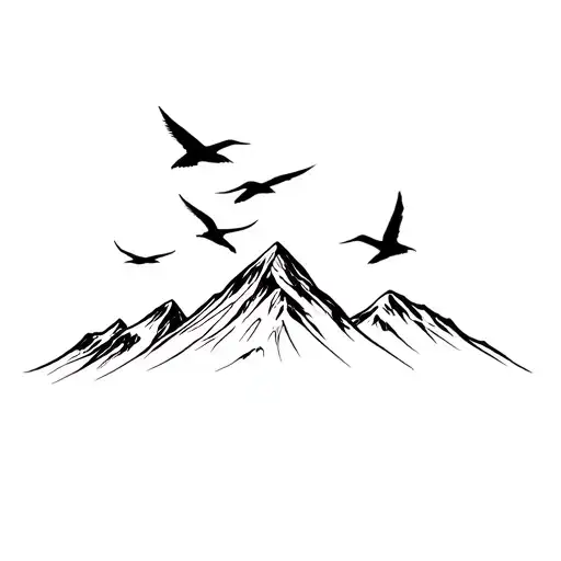 Mountain And Swallows