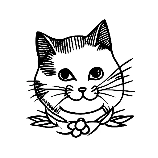 Cat And Hamster With Flowers