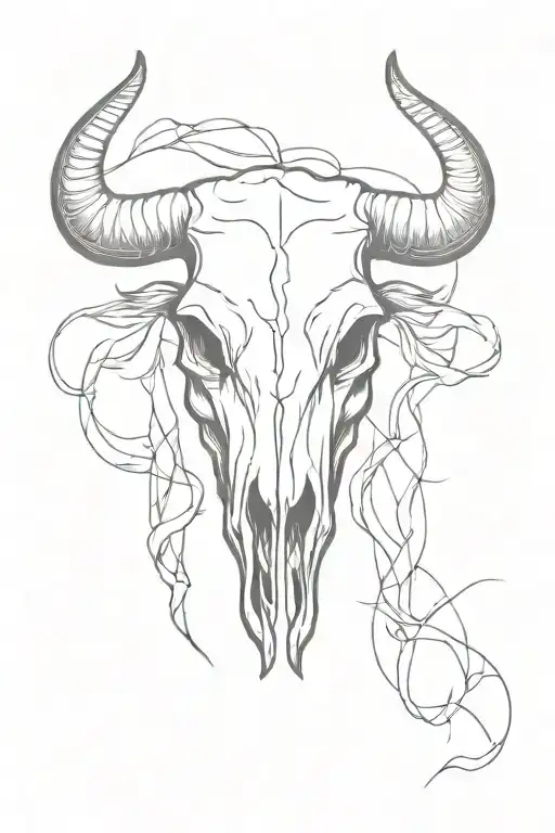 Bourse And Bull Skull