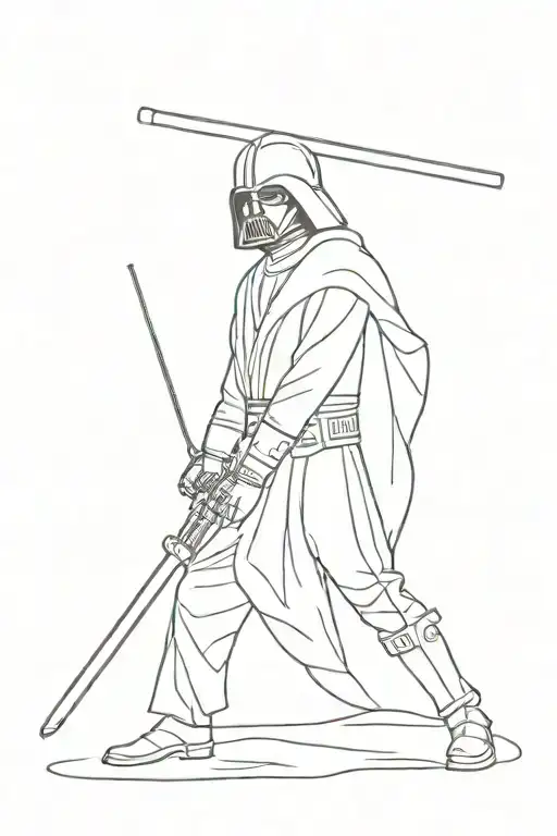 Anakin Lightsaber And Darth Vader Lightsaber Not Ignited In A Comic Book Panel