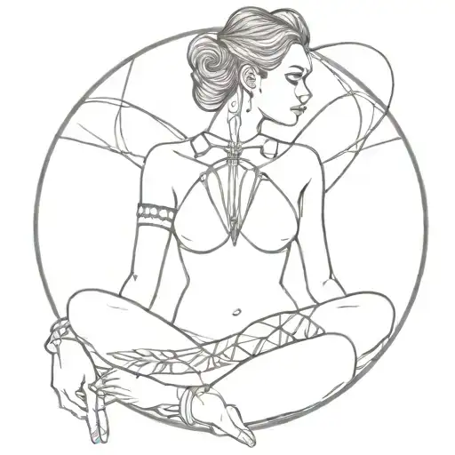 Bondage Girl On Center Circle Maori Style