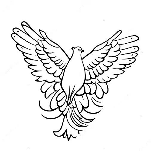 Dove Flying Gracefully In The Sky