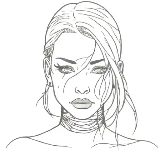 Tattoo Girl On Neck Snake Eyes Gouged Out