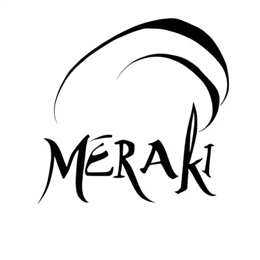 Script Meraki Word With Wind Blowing