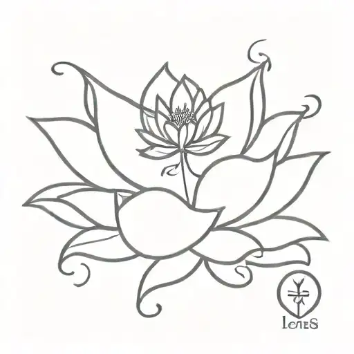 Lotus With Cross And Signed Maranatha And Dot's Circle