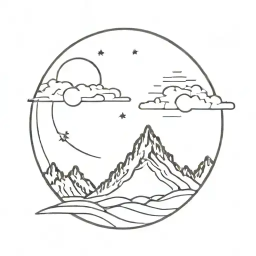 Moon And Mountain Profile