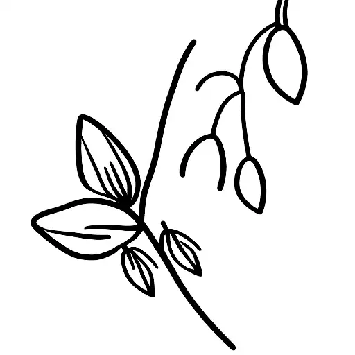 Fine Line Tattoo Of Sparrow And Snowdrops