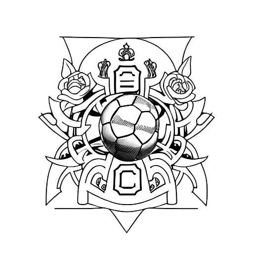 A Minimalist Tattoo Of A Soccer Field With Samantha's Name Written In A Peaceful Font