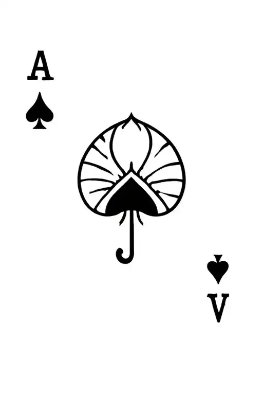 Ace Of Spades Card With Sun And Umbrella
