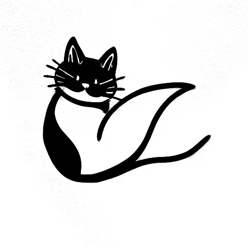 Black Cat With Flower