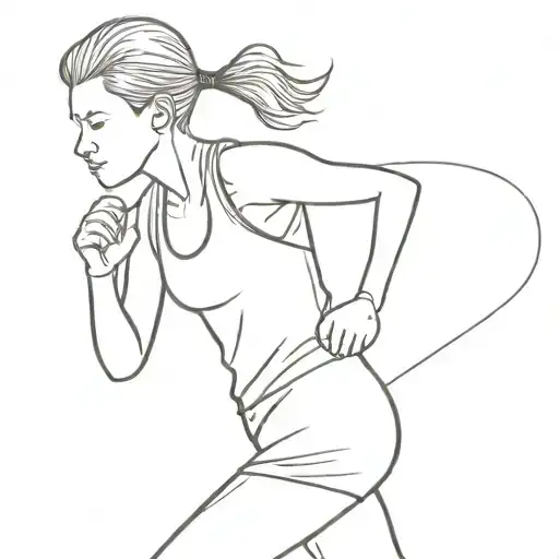 A Simple But Pretty Minimalist One Line Art Of A Short Haired Female Athlete Runner