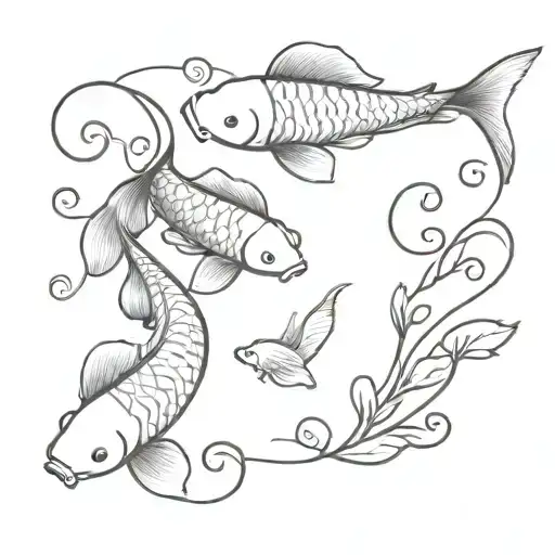 Koi Fish Swimming