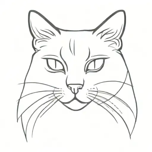 Cat Head Oneline Design
