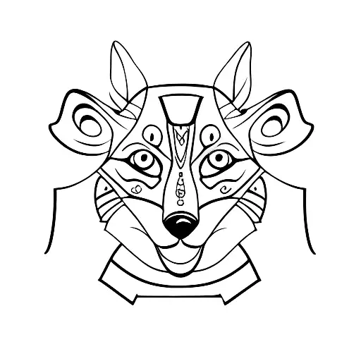 Husky Silhouette With Butterfly On Its Nose