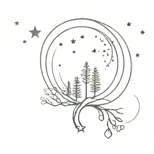 Stars Moon Trees