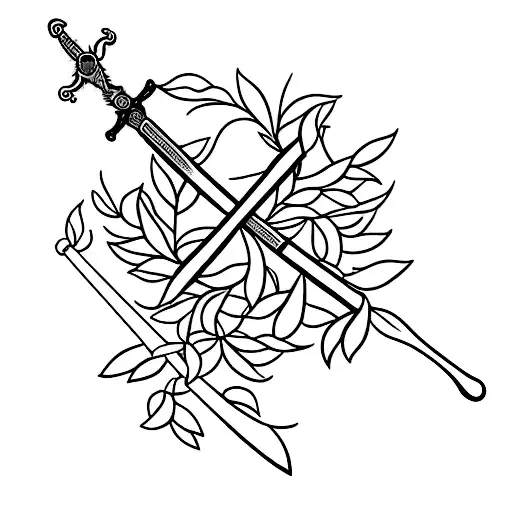 Sword With Olive Branch Around It