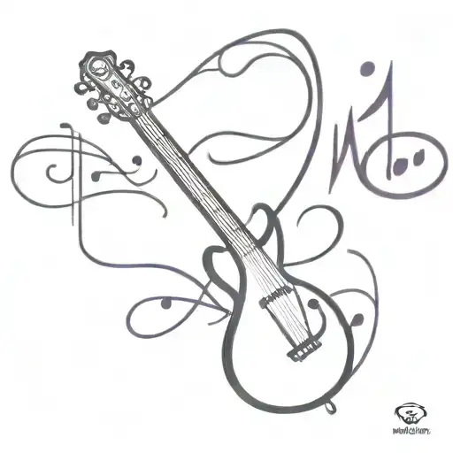 Music Related Tattoo In Memory Of A Cousin Named Ricky With The Color Purple