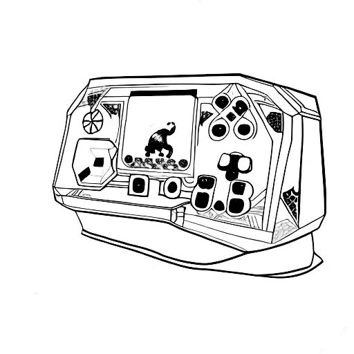 A Tattoo Of A Gaming Console With Animals Playing Different Games On The Screen