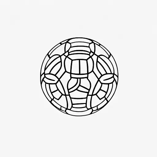 A Minimalist Tattoo Of A Soccer Ball With The Ac Milan Logo On It