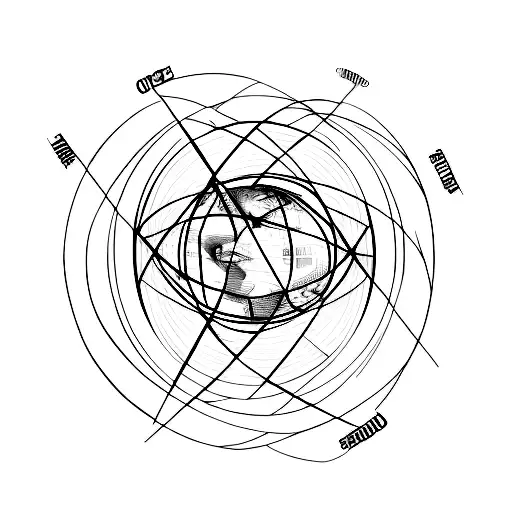 A Straight Orrizontal Line With The World Circles Written In It