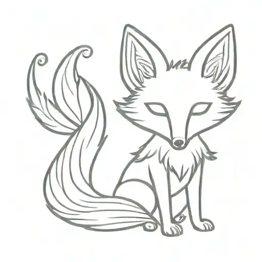 Cute Fox With Nine Tails