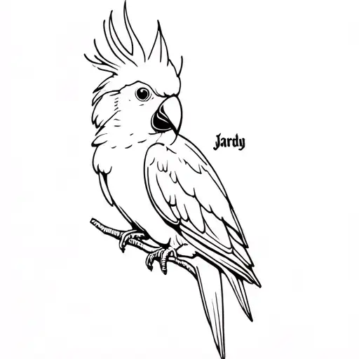 Cockatoo With The Word Jardy