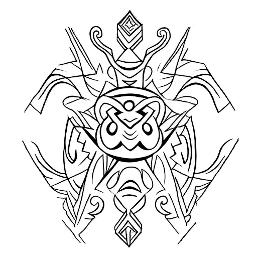 Design A Tribal-inspired Tattoo With A Unique Twist Of A Five-armed Star