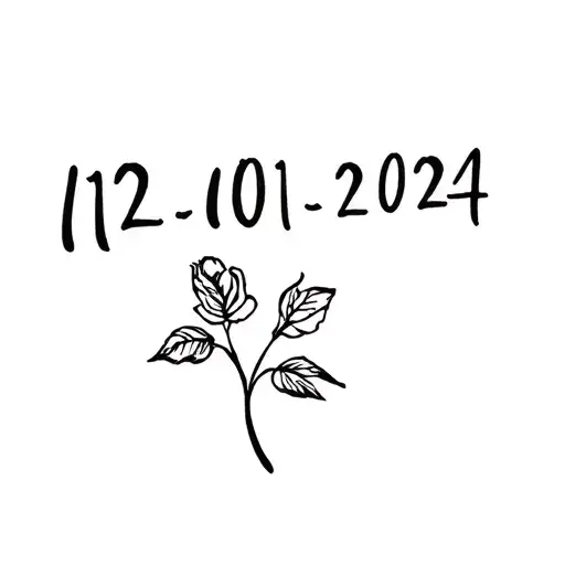 The Date 12-01-2024 Written Into A Rose Stem