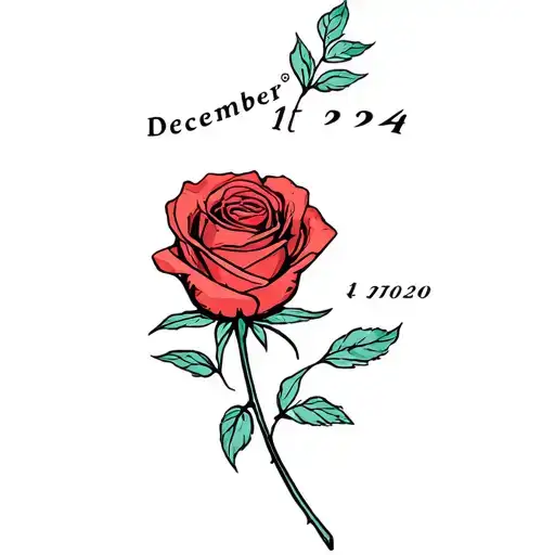 The Date December 1St 2024 Written Into A Rose Stem