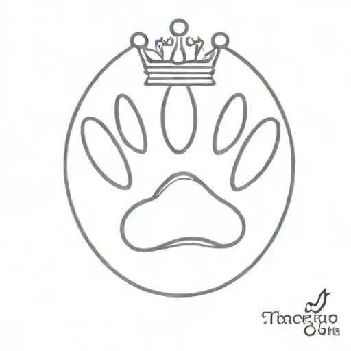 Paw Print With A Crown