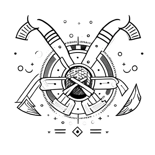 Nordic Axes And Helmet