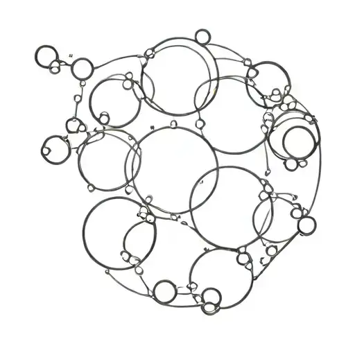 Line Tattoo With 7 Bubbles