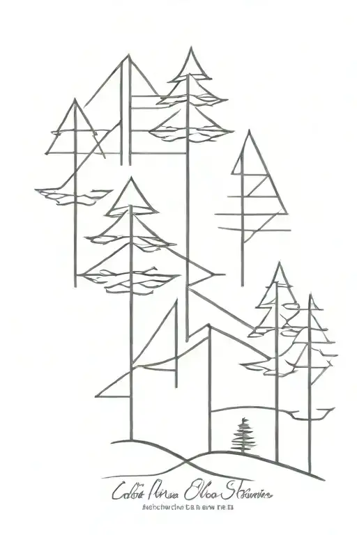 Three Abstract Pine Trees