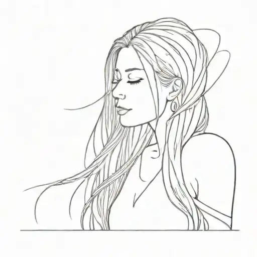 Beautiful Girl With Long Hair With Respectful Clothes