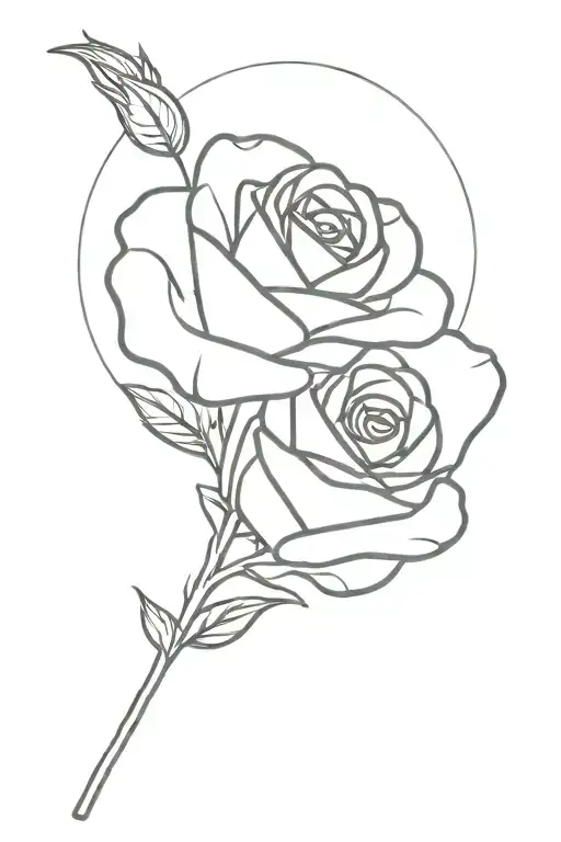 Rose With Semi Colon In Stem