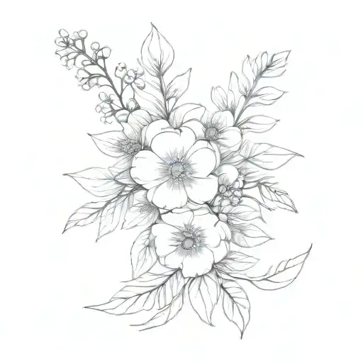 Family Birth Flower Bouquet