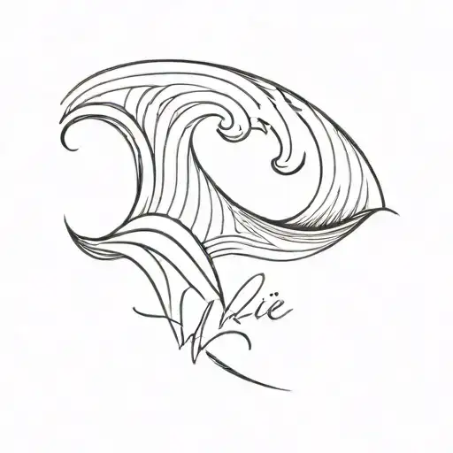 A Wave Hiding The Word Allie