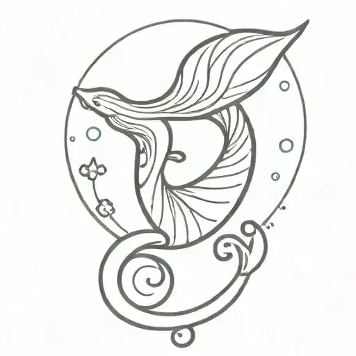 Mermaid Tail With Pisces Symbol