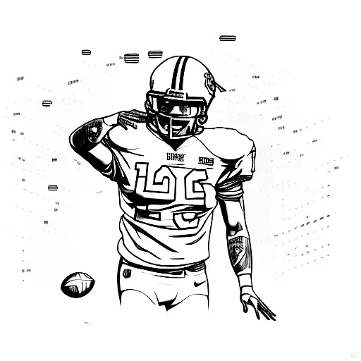 A Football Player Surrounded By Computer Code