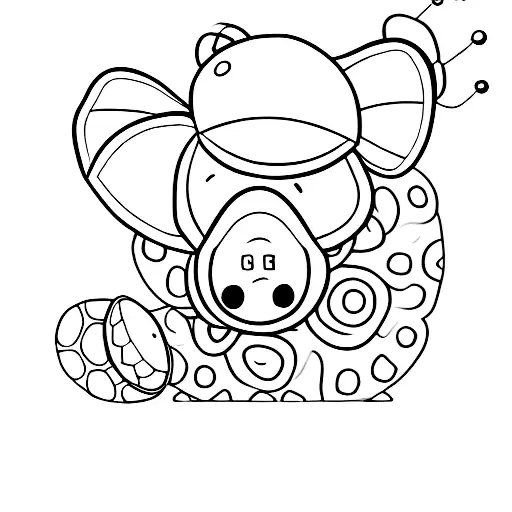 A Dotwork Ladybug Resting On A Gentle Elephant's Back