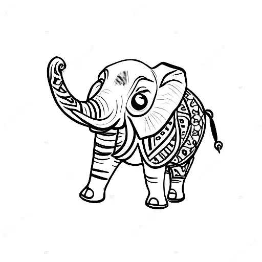 Elephant With Ladybug On The Hand