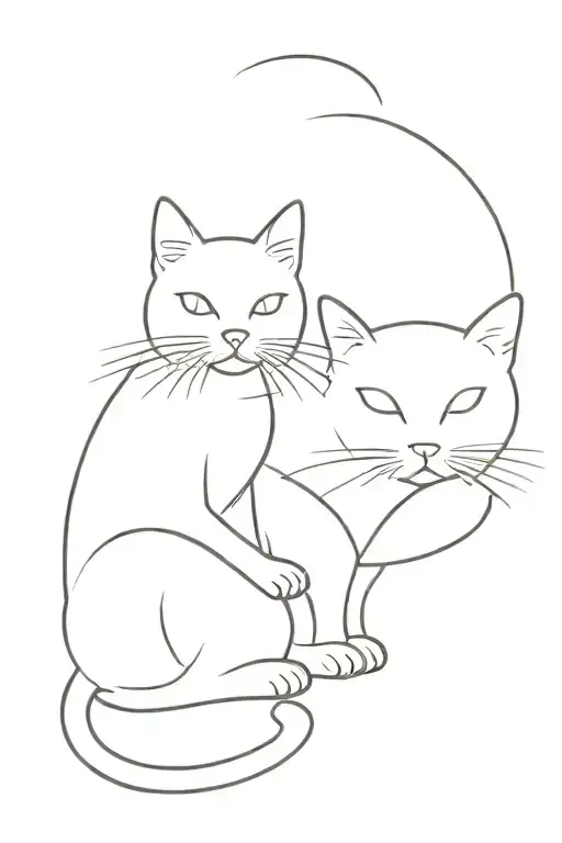 Chresantemum And Cat Sitting