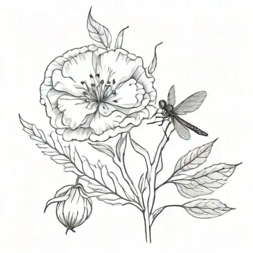 Carnation & Dragonfly Surrounded